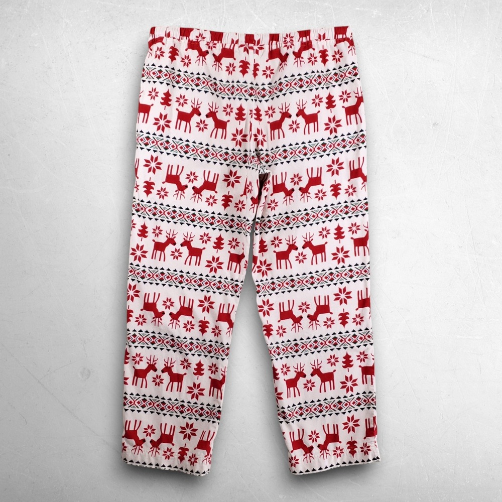 Hanna Andersson Flannel Pajama Pants Women L Red White Holiday Nordic Hygge Cozy - Picture 2 of 7